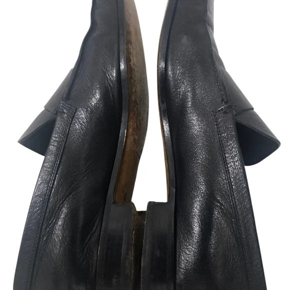 PRADA Men Black Soft Slip-on Single Strap Penny Loafers Designer Shoes Sz 10 - Picture 6 of 7